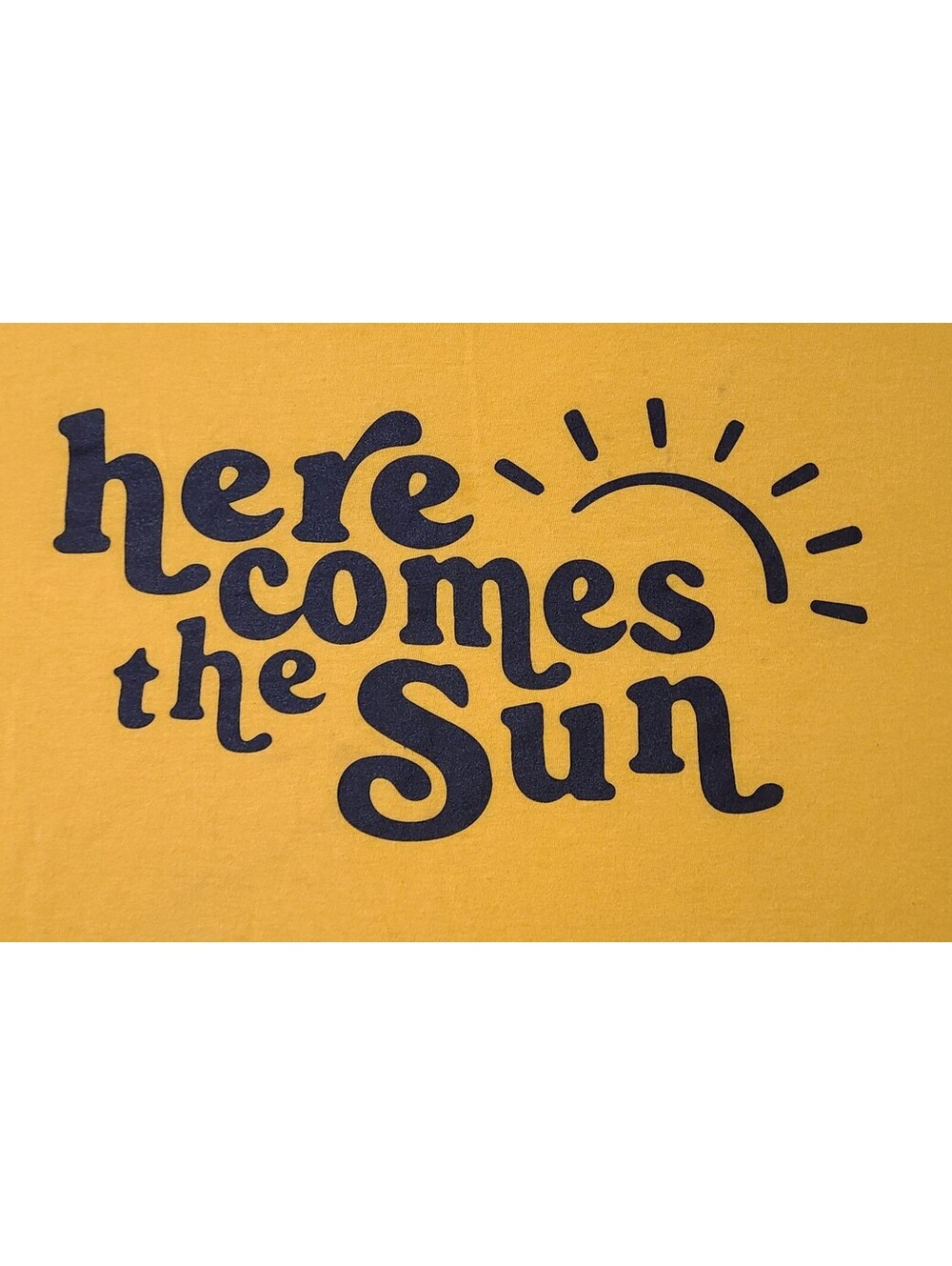 Here Comes The Sun Shirt Mens Sz 2XL Yellow The Beatles Inspired Tee Retro Style